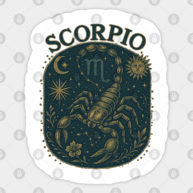 Scorpio Star Sign of the Zodiac Sticker by Stylecombinator